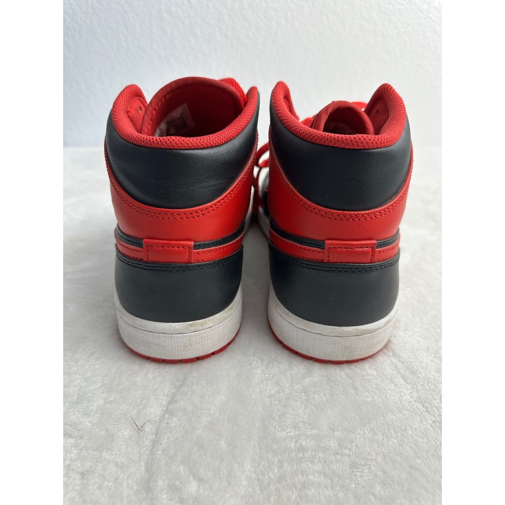 Nike‎ Air Jordan 1 Mid Bred Black Red Basketball Sneakers Men's Size 10 - Picture 5 of 9